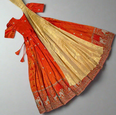 Zari Tara - Orange Half Saree