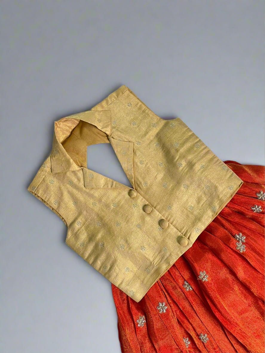 Zari Tara - Orange collar set