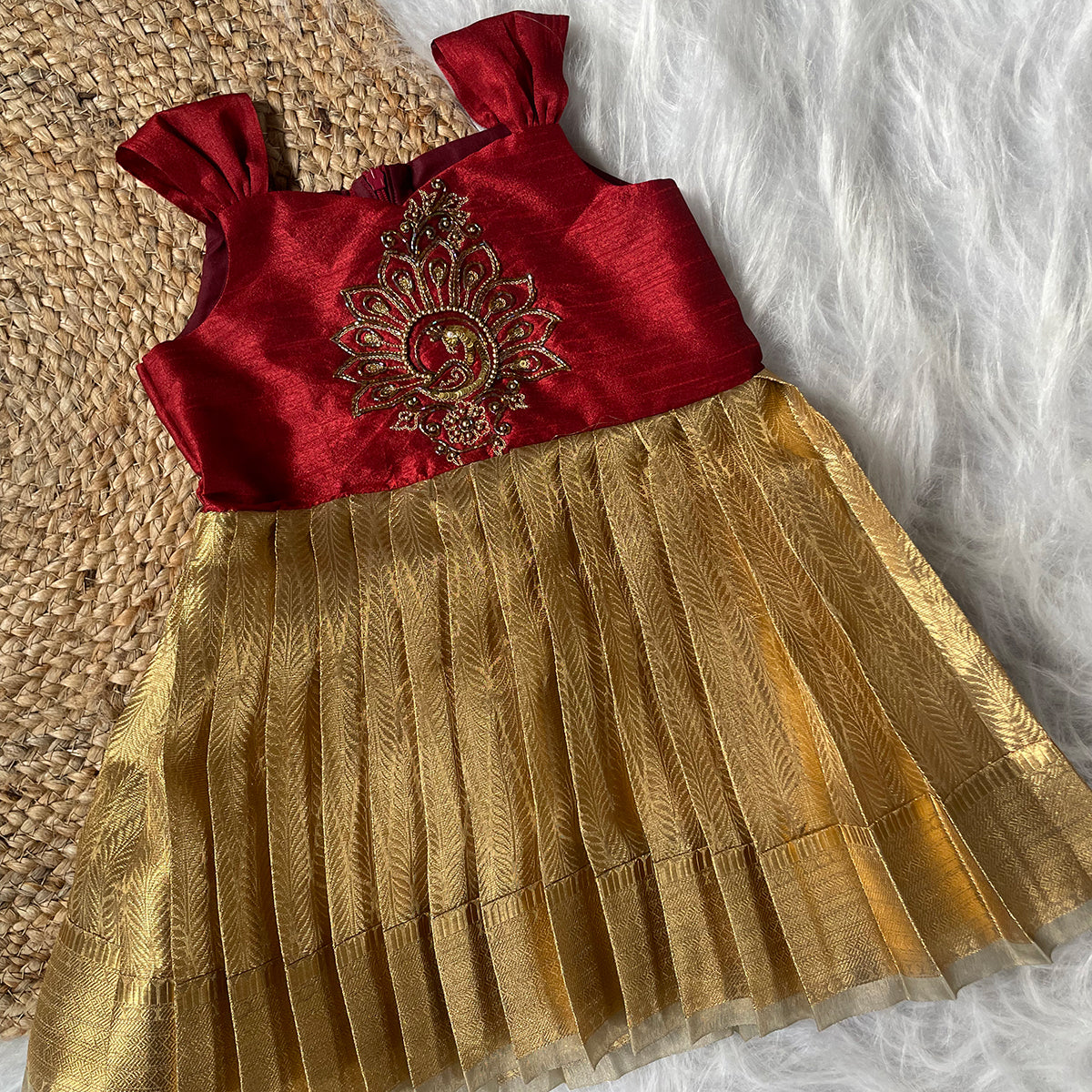 Regal Peacock Banarasi Gown