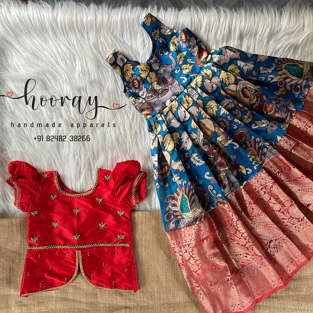 Royal Blue Banarasi Paavadai Sattai - Premium zari detailing main image 1