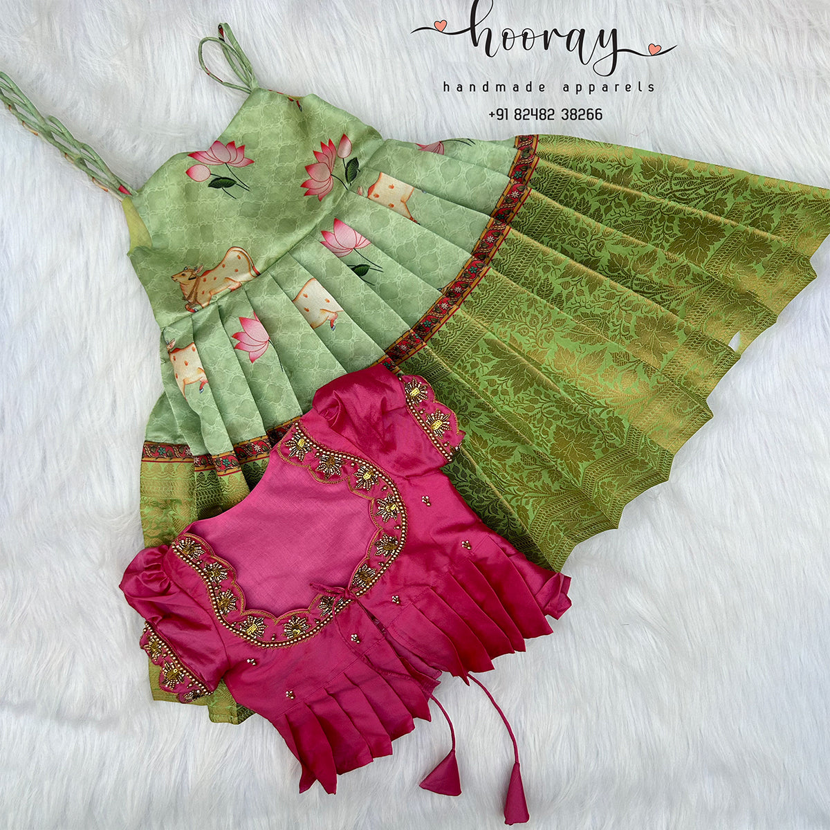 GREEN PICHWAI OVERCOAT