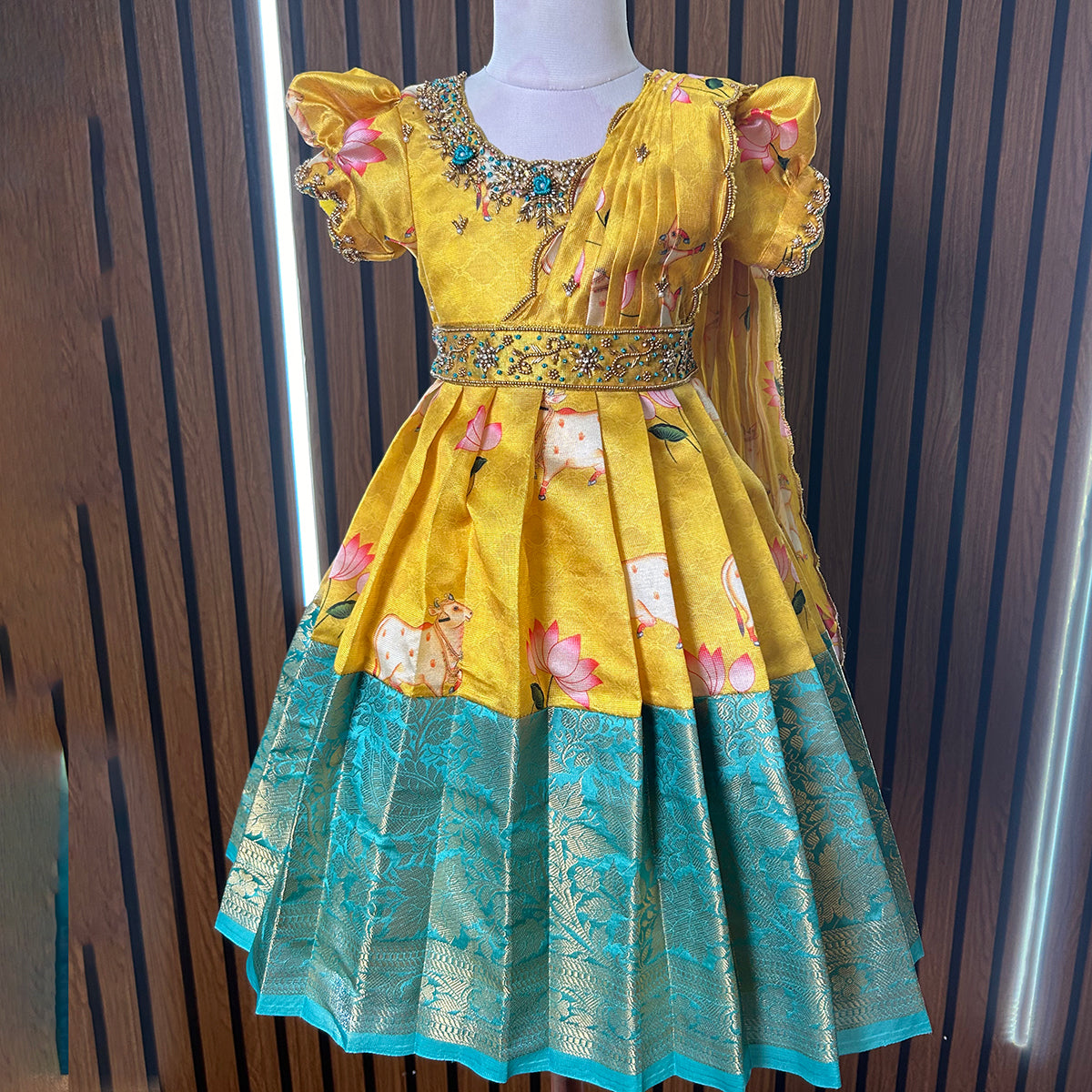 Golden Sunshine Banarasi Gown Set