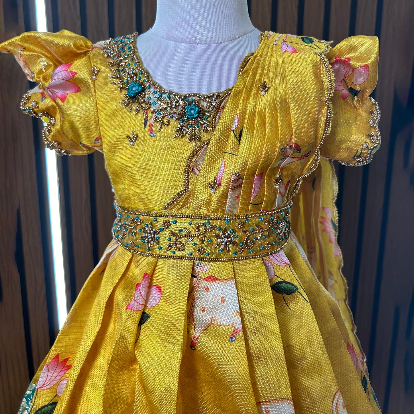 Golden Sunshine Banarasi Gown Set