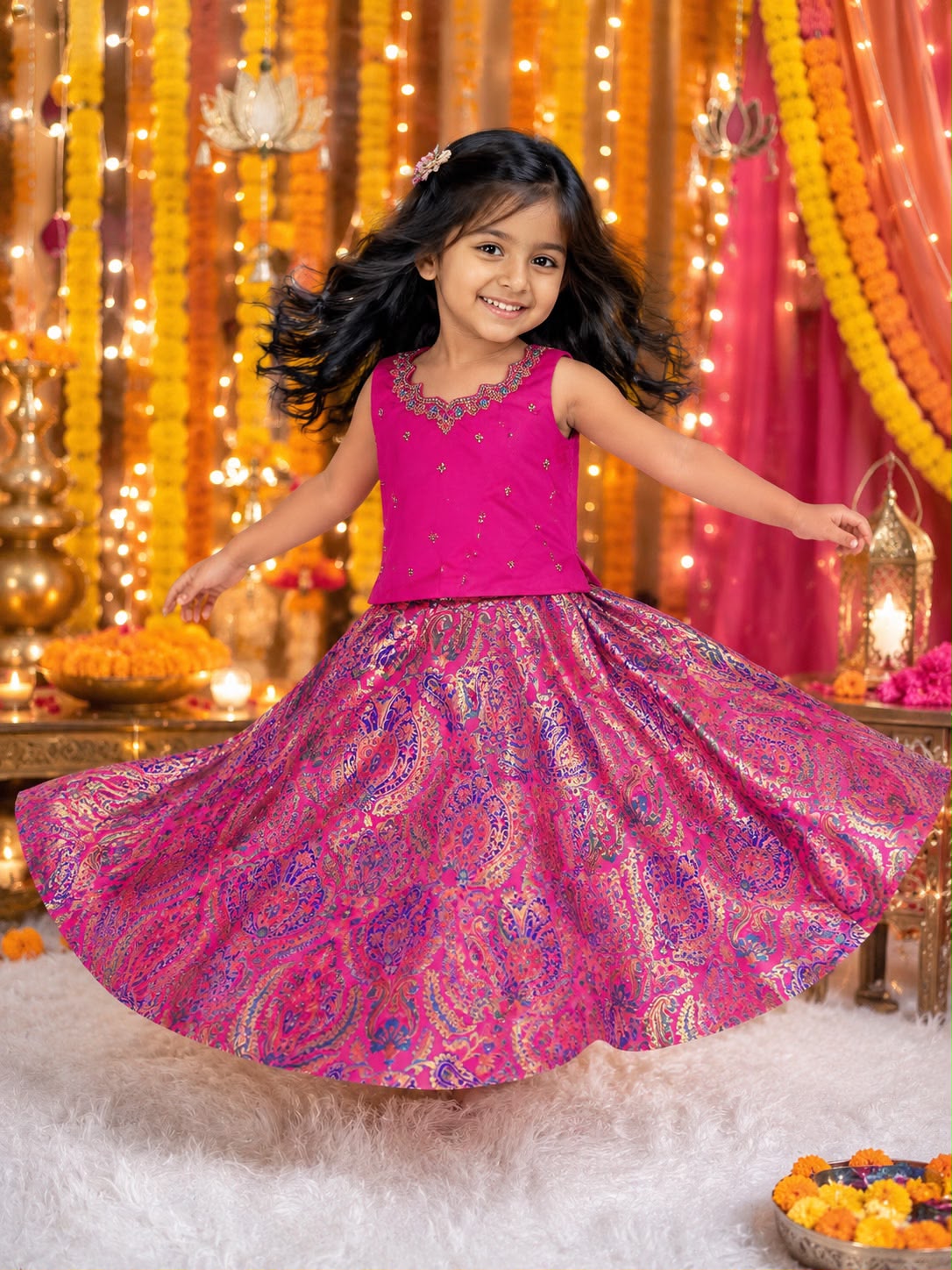 Pink banarasi