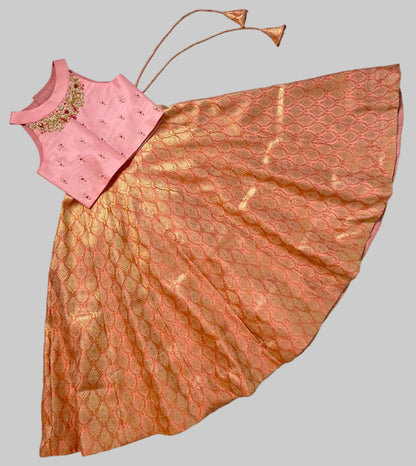 peach banarasi