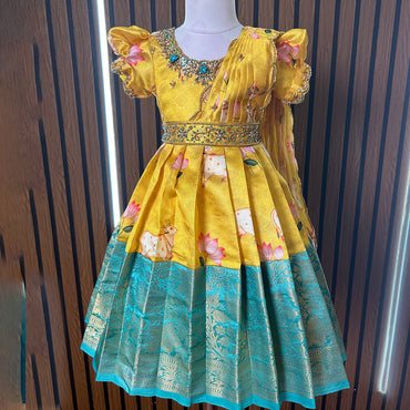 Golden Sunshine Banarasi Gown Set